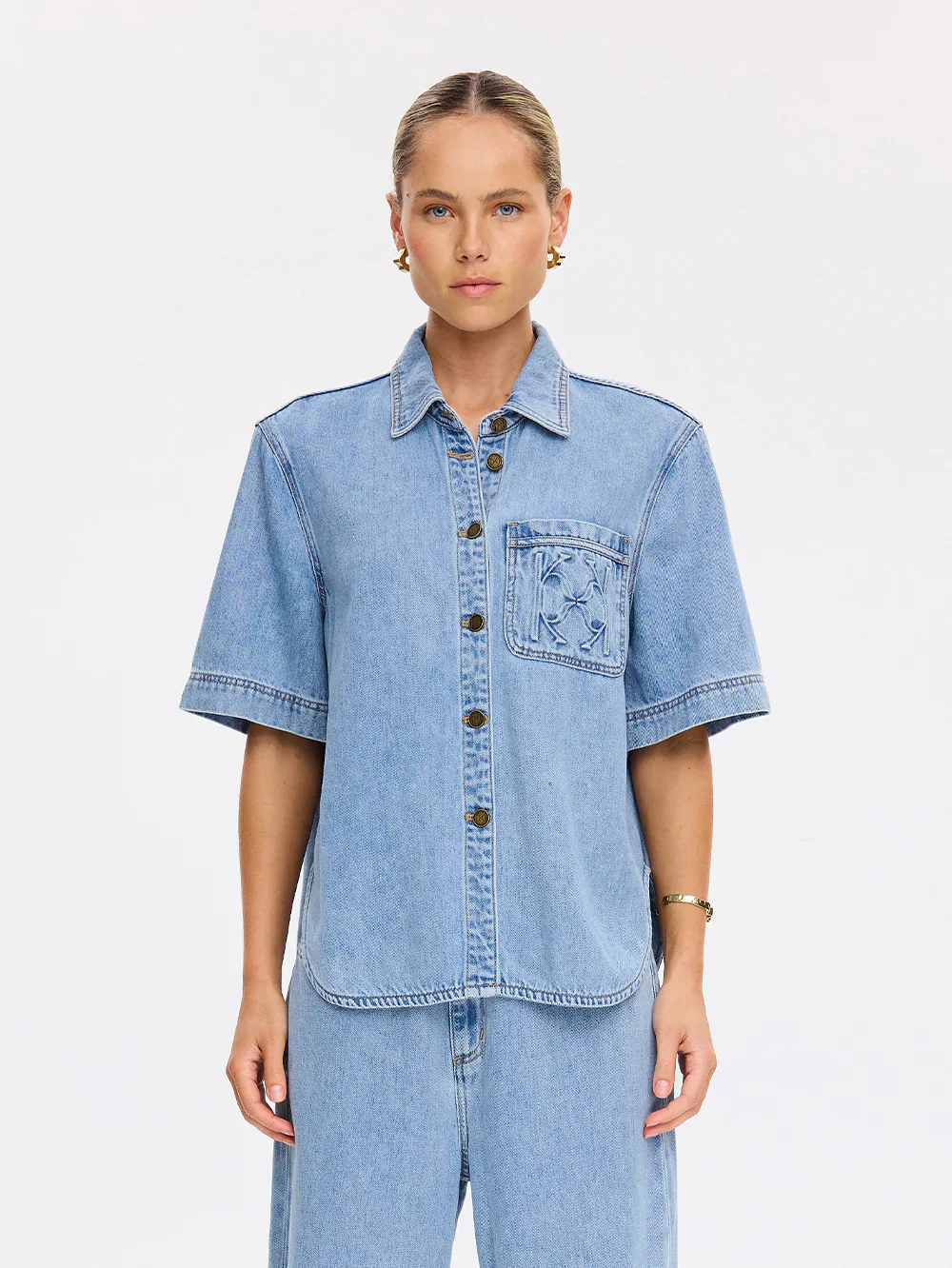 Ariana Denim Shirt - Pale Stone - Image 2