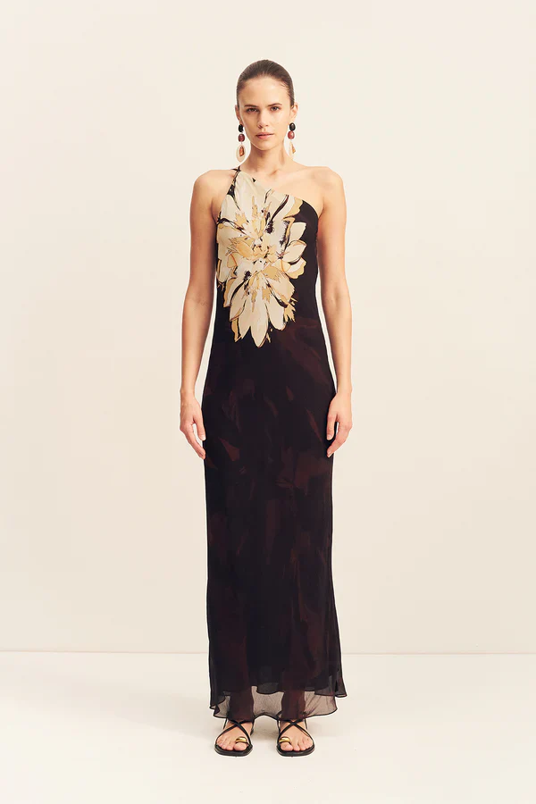 Cazador Cowl Back Maxi Dress - Natural Floral - Image 2