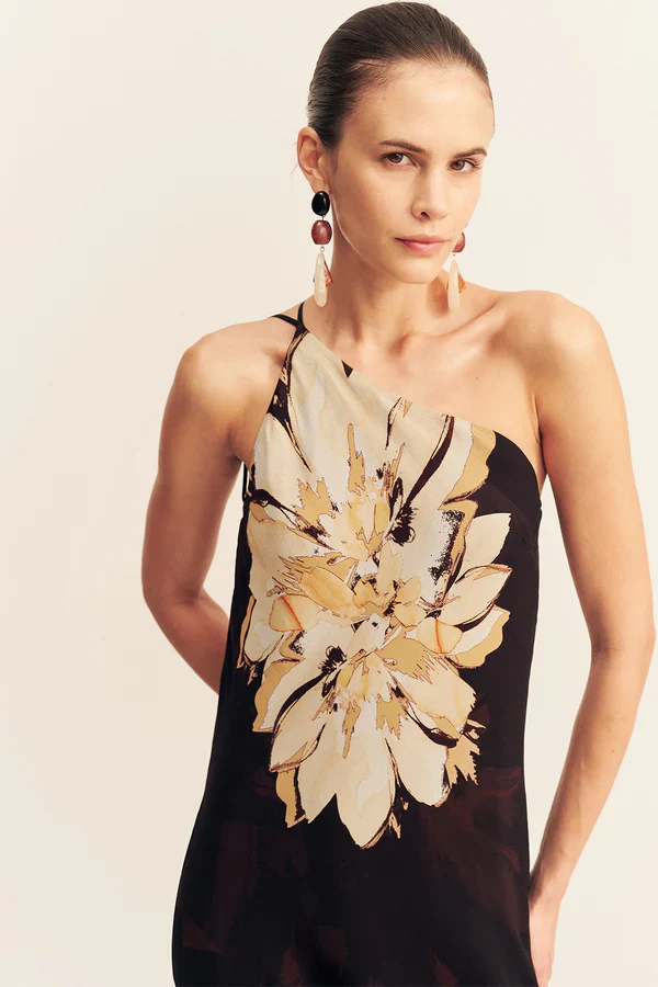 Cazador Cowl Back Maxi Dress - Natural Floral - Image 3