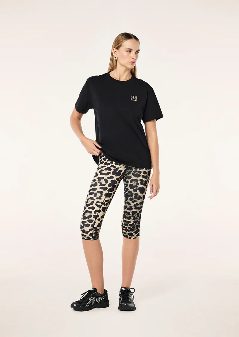 Heads Up Tee - Black/Leopard - Image 3