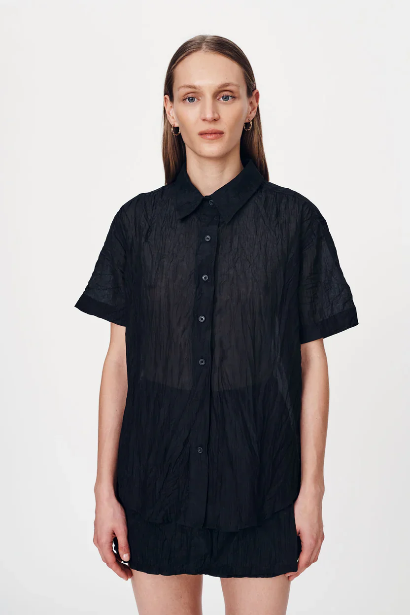 Mason Silk Shirt - Noir - Image 2