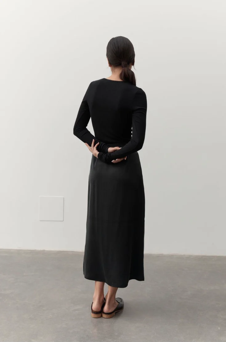 Naomi Silk Slip - Black - Image 3