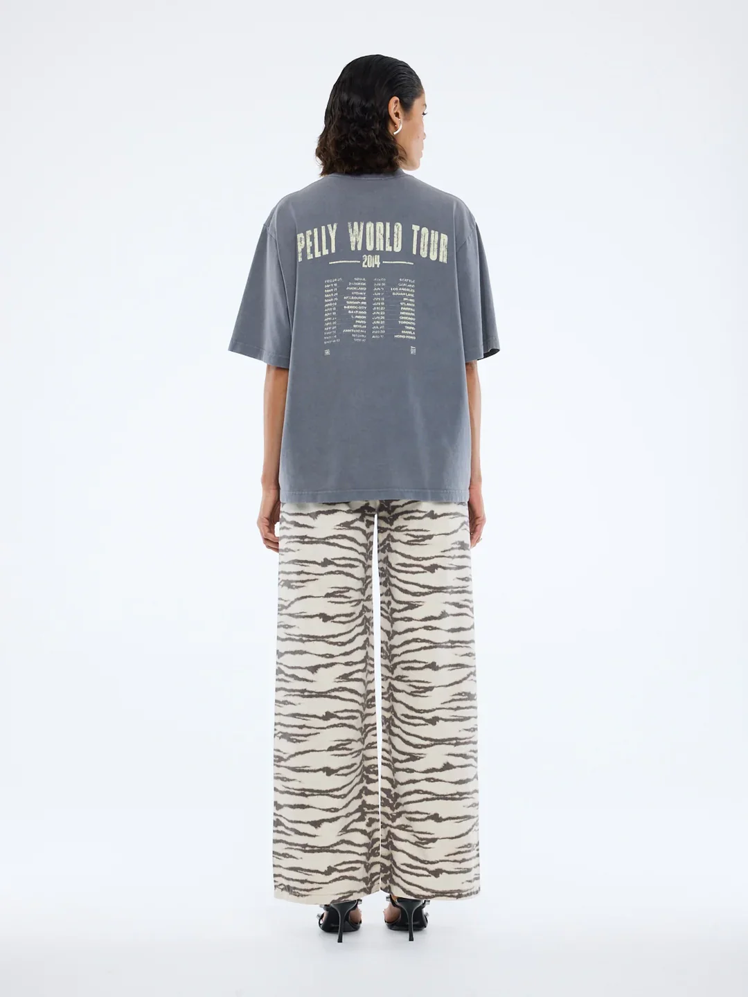 Pelly World Tour Tee - Washed Grey - Image 2