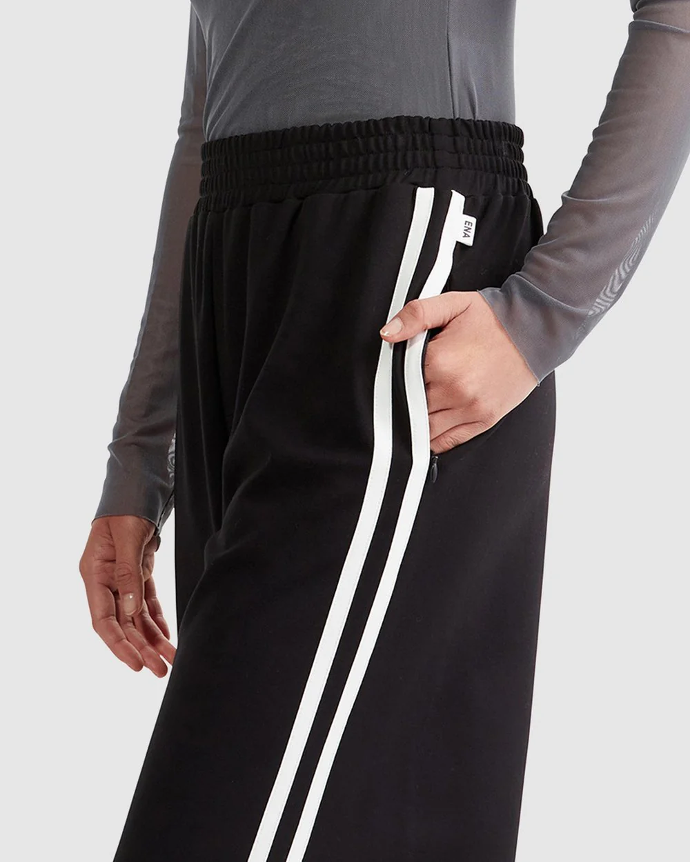 Valentina Stripe Pant - Black/Off White - Image 3