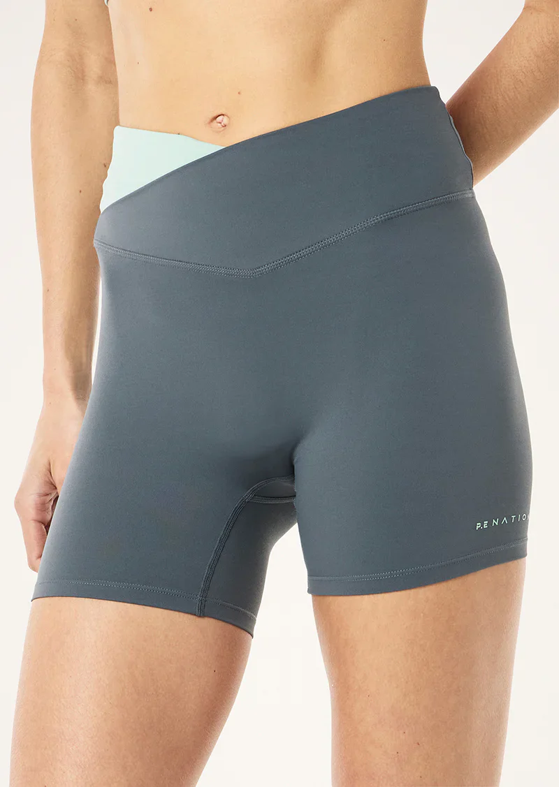 Wander 5 Inch Bike Short - Thunder/Dusty Mint - Image 2